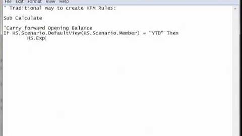 HFM Rules in Traditional Way