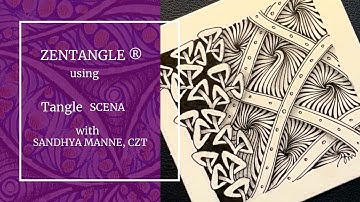 Tangle SCENA , in a Zentangle® Mini Project, beginners tutorial