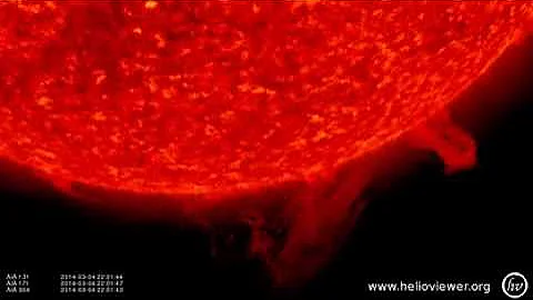 AIA 131/171/304 (2014-03-04 18:25:35 - 2014-03-05 00:21:48 UTC)