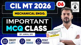 Coal India Ltd. 2026 Mechanical Engineering MCQ Class | CIL Management Trainee MCQ Class | Jamal sir