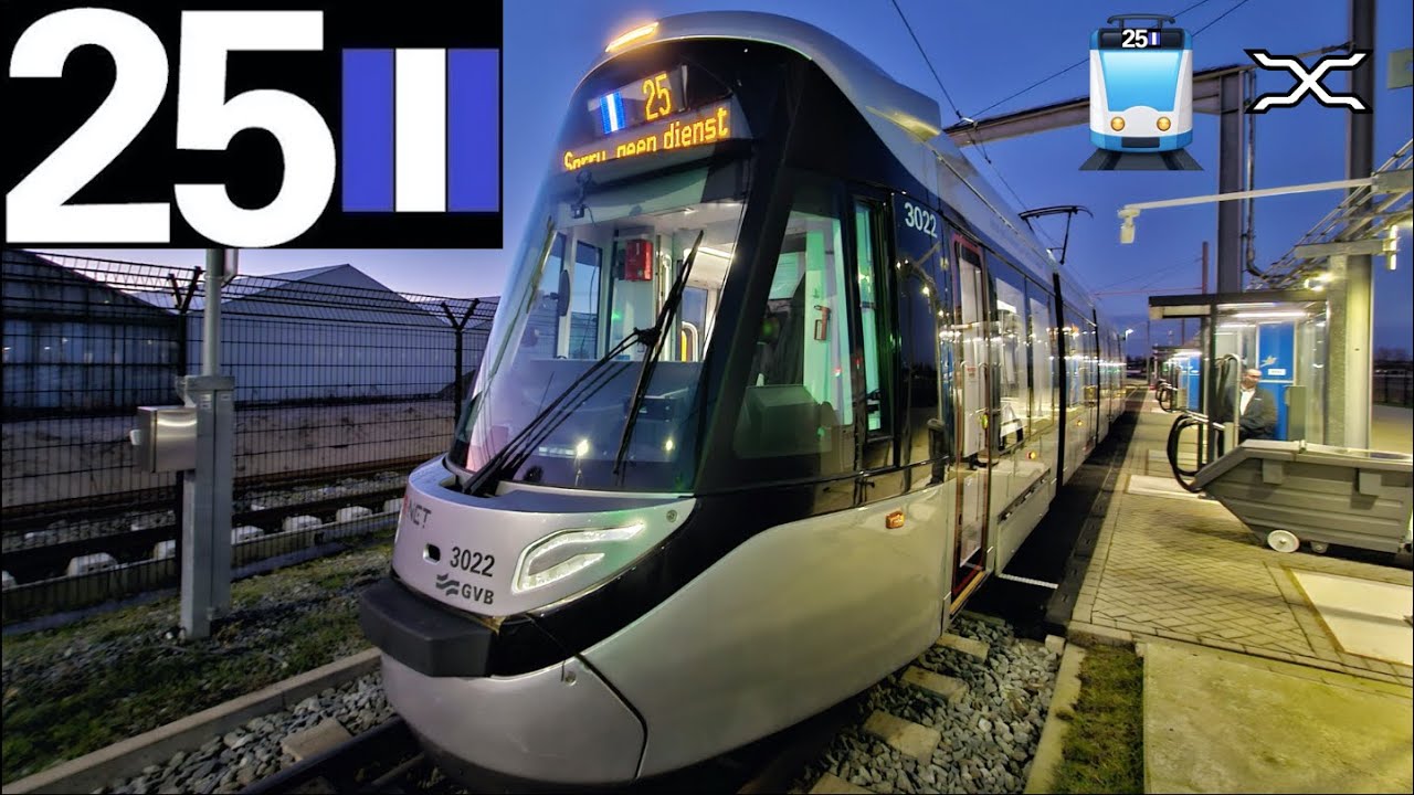 🚊 GVB R-net Amsterdam Tramlijn 25 Cabinerit Remise Legmeerpolder - Station Zuid - Westwijk Cab Ride