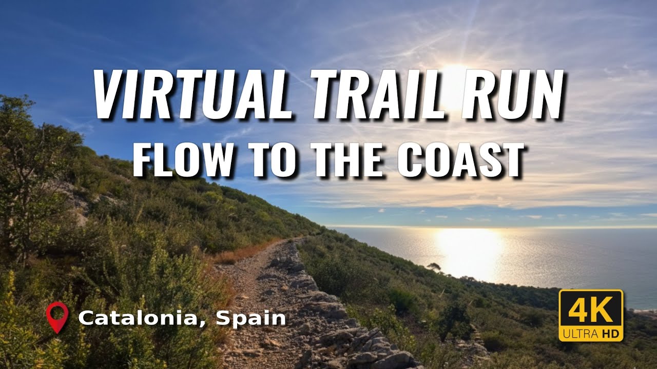 4K Virtual Treadmill Run – Flow to the Coast | Steep Climbs & Ridge Views