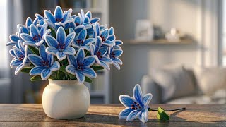 DIY Easy Flower | How to Make Lily Flowers from Pipe Cleaner | Simple Pipe Cleaner Flowers