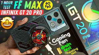 Infinix Gt 20 Pro 1 hour Free Fire test with RGB Cooling Fan🔥 battery drain & heating test...