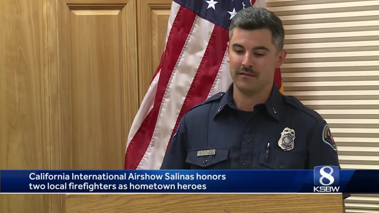 2 firefighters honored with airshow rides for their heroism - YouTube