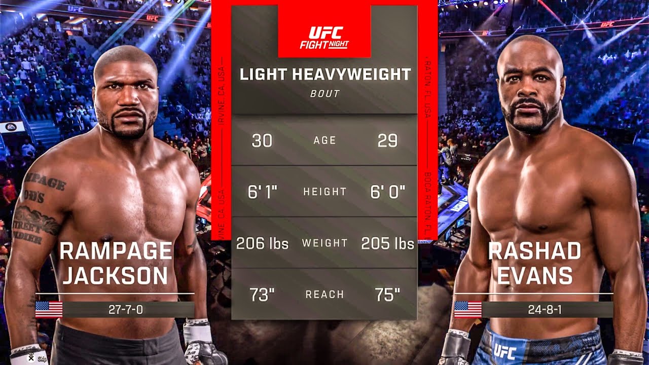 UFC 5 Gameplay Rampage Jackson vs Rashad Evans YouTube