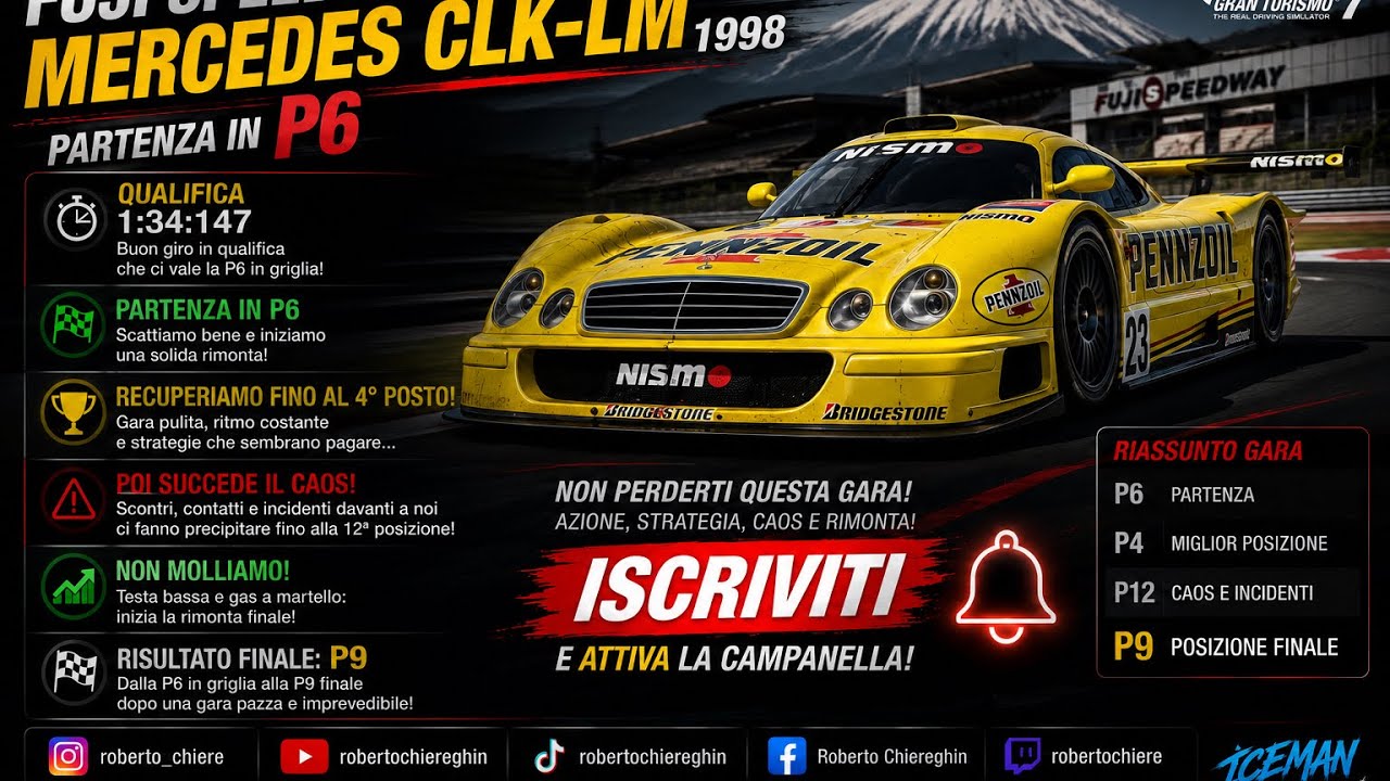 Gran Turismo™ 7 🚨 FUJI CHAOS! Mercedes CLK-LM '98 | Started P6