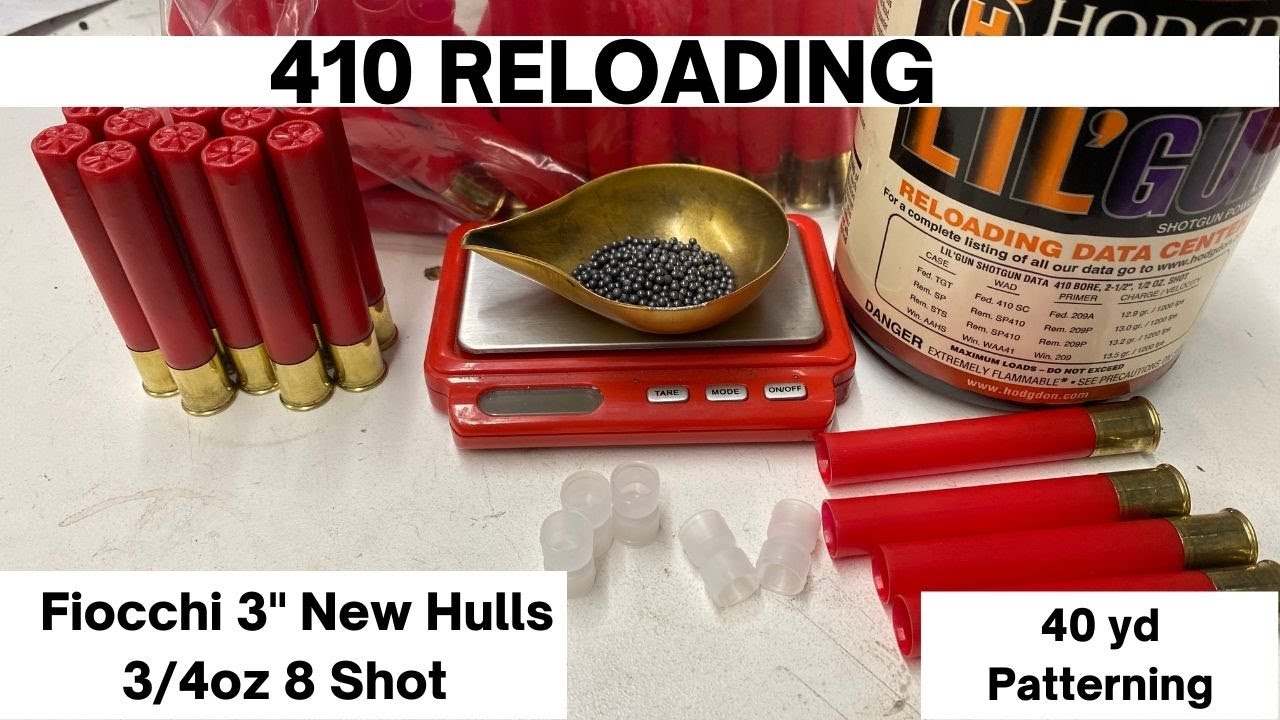 410 Fiocchi 3 Loading (New Hulls) 3/4oz 8 shot. 40yd Patterning