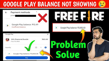 Insufficient Google Play Balance Error || Google Play Balance Not Showing In Free Fire