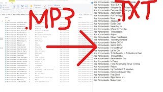 How to Create a Tracklist out of mp3 files | Copy file names