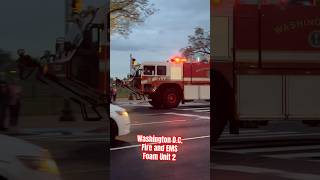 Washington D.C. Fire and EMS Foam Unit 2 Oshkosh Striker 1500 ARFF Responding from the White House