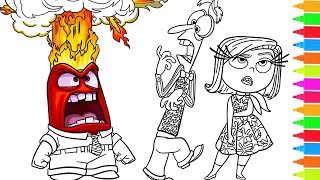 Disney Pixar Inside Out Anger, Disgust, Fear, Joy, Sadness | Coloring Book Pages