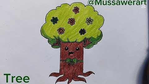 How to draw a Funny Spring Tree||easy drawing ideas||easy drawing tutorial 