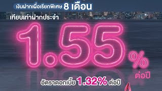 เงินฝากเผื่อเรียกพิเศษ 8เดือน เทียบเท่าเงินฝาก 1.55% ไม่เสียภาษี | แถมกระเป๋าในงาน Money Expo 2023