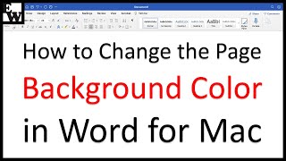 How to Change the Page Background Color in Word for Mac