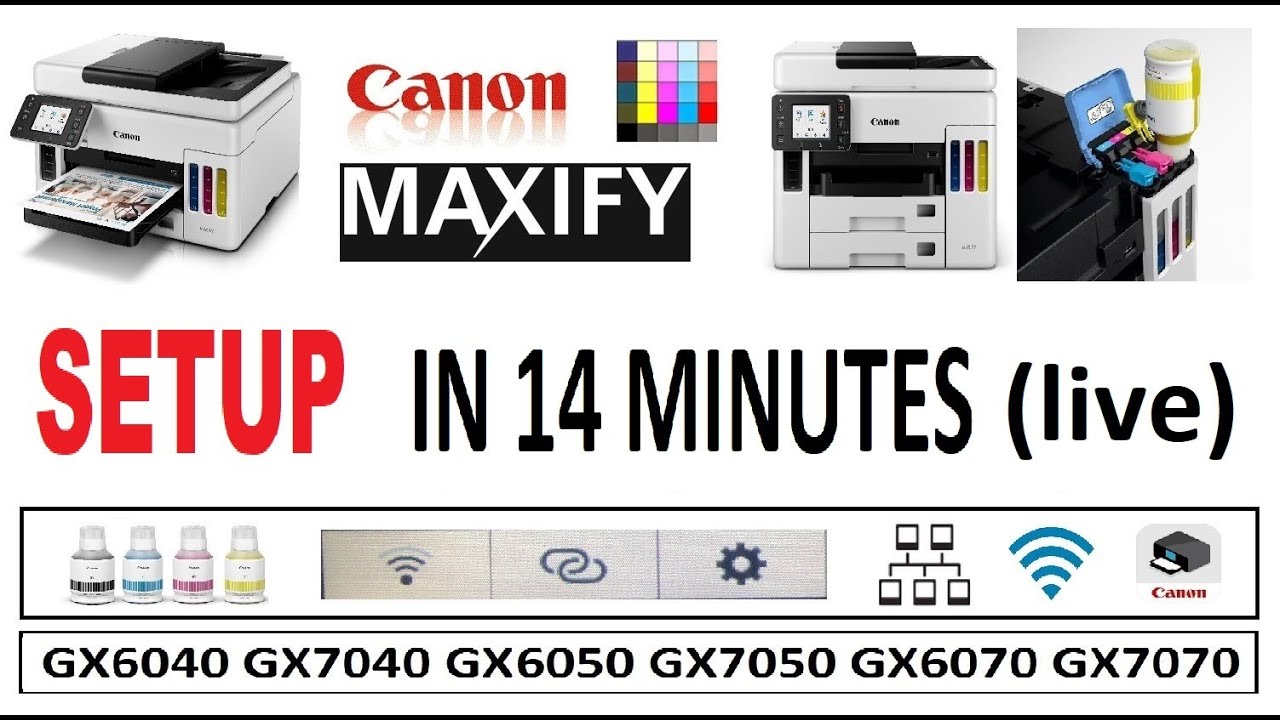 Canon Printer Wireless Setup How to connect MAXIFY GX6020 GX6050 GX6070  GX7020 GX7070 GX7050(part10) - YouTube