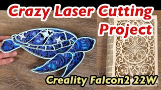 Crazy Laser Cutting Project: Creality Falcon2 22W Laser Engraver &amp; Cutting Machine