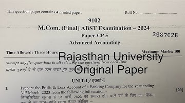 Mcom (F ) exam paper 2024 | ABST | Advanced Accounting | Dr. Ruchi Khandelwal