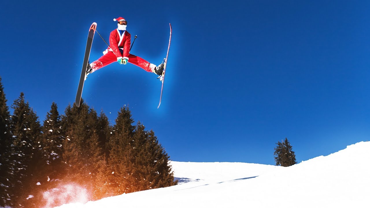 CRAZY SKIING DRESSED AS SANTA CLAUS! - YouTube