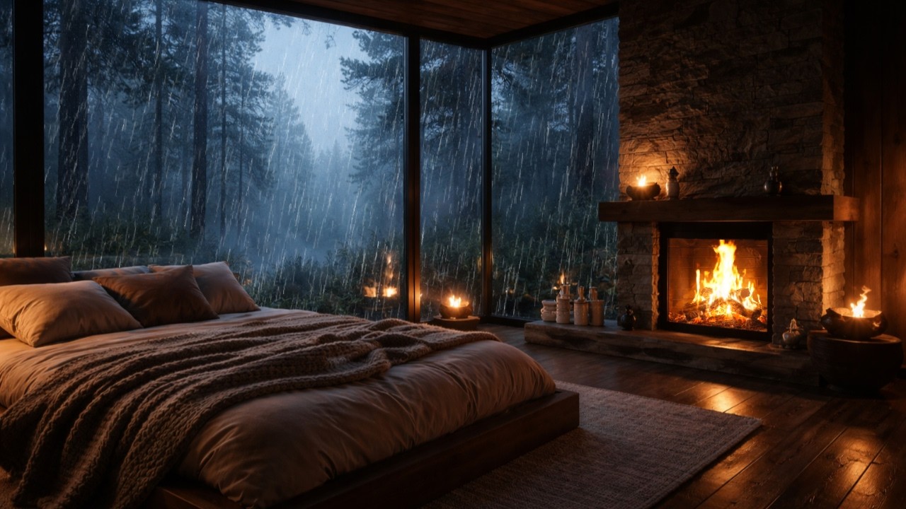 Soothing Rain Night ASMR 🌧️ Peaceful Rain Sounds for Sleep & Stress ...