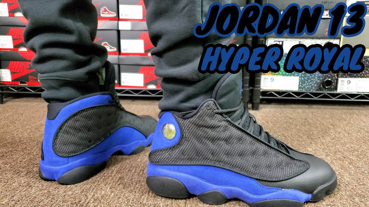 jordan 13 hyper royal on feet