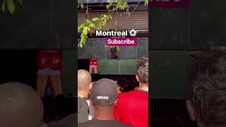 crowd gathered in downtown Montreal to watch the FIFA World Cup match between Brazil and Morocco