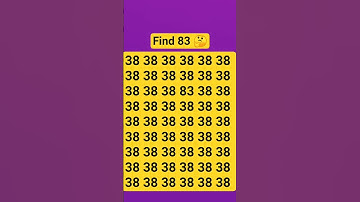 Find 83 😲 #puzzle #quiz #illusion #iqtest #braintestsolution #gkquiz #maths #braintest