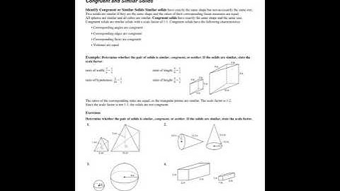 12-8 Congruent and Similar Solids
