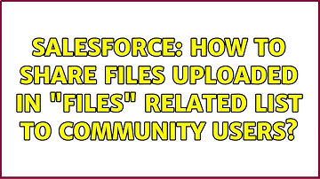 Salesforce: How to share files uploaded in "Files" related list to Community Users? (3 Solutions!!)