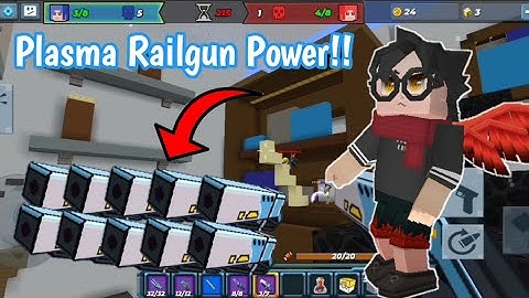 Plasma Railgun Power!! OP!? 😱 - Blockman Go Adventure (Build And Shoot)