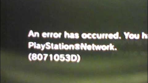 Ps3 Playstation Network Fail. Error. Please Help!