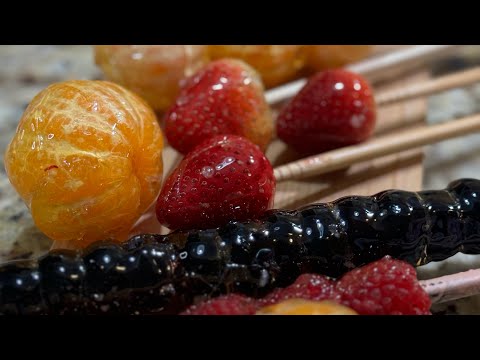 A perfect tanghulu. Фрукты в стекле #ASMR