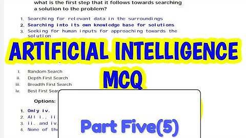 Artificial Intelligence MCQ Questions Part 5 AI class 9 mcq