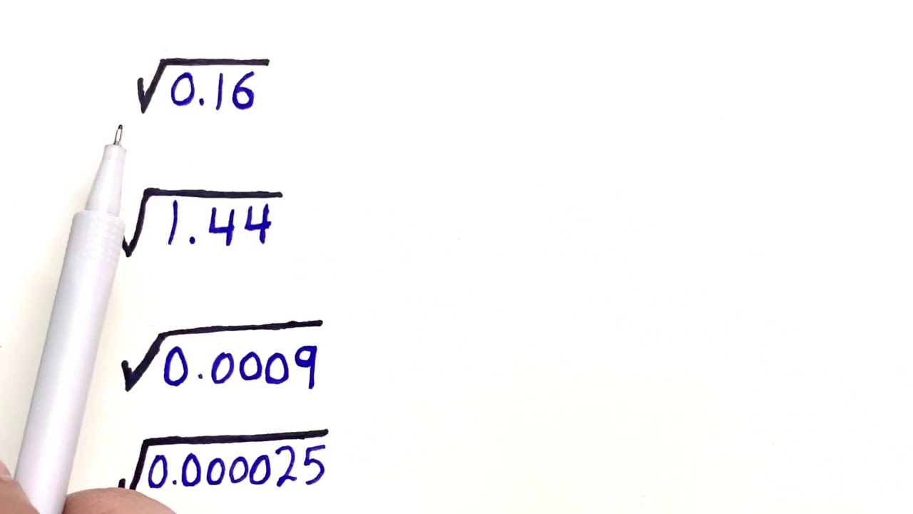 الجذر التربيعي للعدد العشري