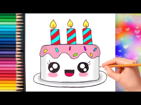 Как нарисовать торт на день рождения маме своими руками