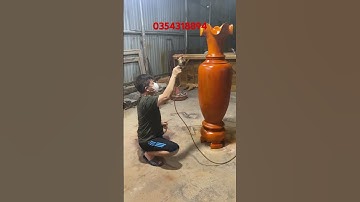 Hoàn thiện cặp lục bình gỗ xà cừ 1m60 trơn đẹp. Chỉ 11 triệu bao ship 100km #lucbinhgoxacu