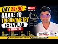 Grade 10 Trigonometry Exemplar 🔥 | Day 20/90 CBSE Maths Live | Important Questions