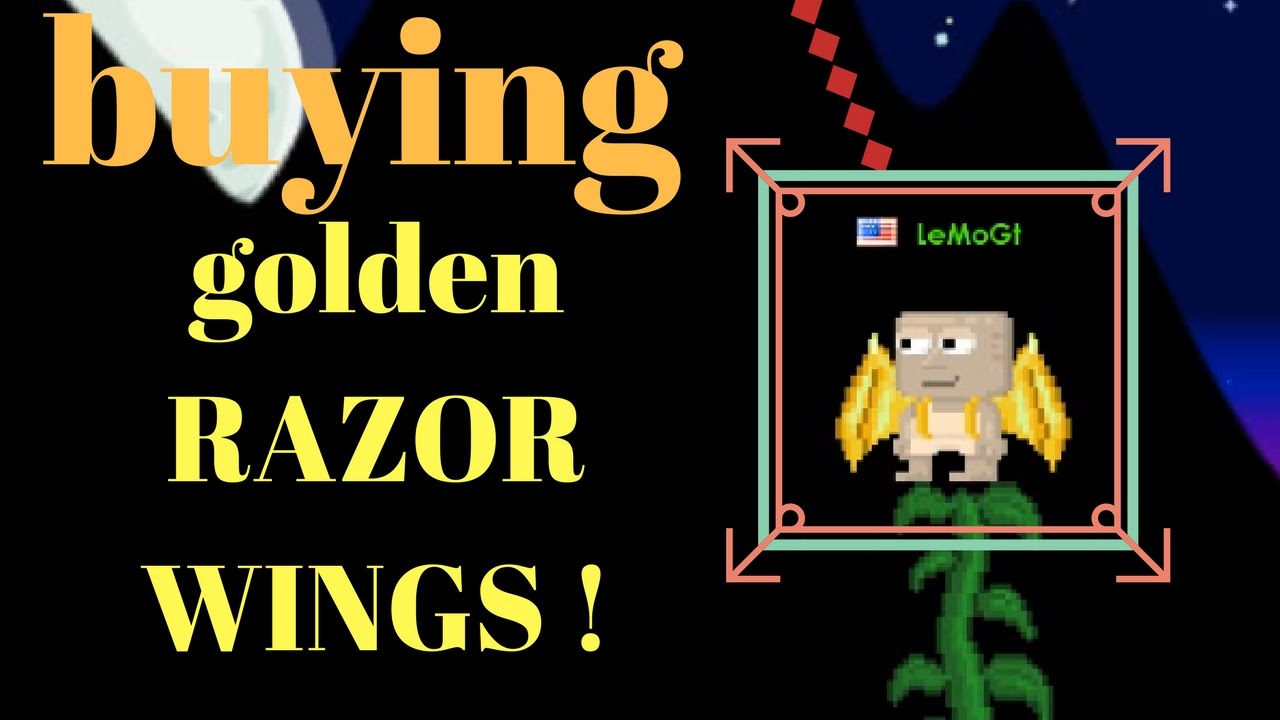 Growtopia | Buying Golden razor wings ( new wings ) - YouTube