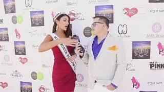 Miss West Coast Carly Diamond Stone interviewed on the red carpet in Los Angeles, CA