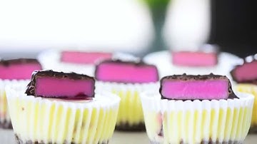 Chicken Bones Mini Cheesecakes with a Raspberry Swirl