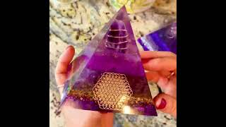 Unmolding a Lovely Set of Amethyst Orgonite Pyramids
