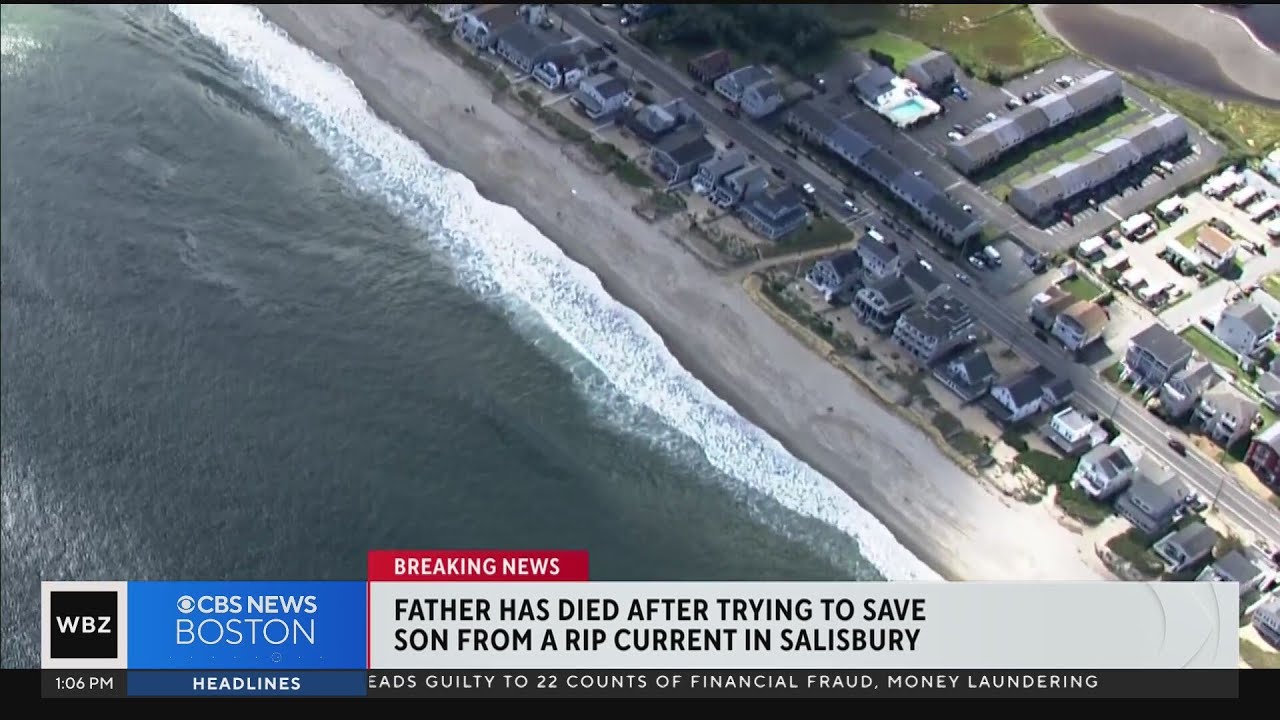 Father dies after trying to save son from Salisbury rip current - YouTube