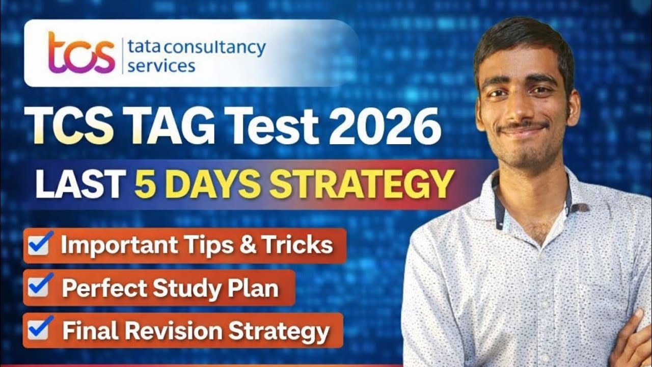 Tcs Tag Rope TCS TAG Test 2026 | Last 5 Days Strategy to Clear Exam 🔥 | Study Plan ...