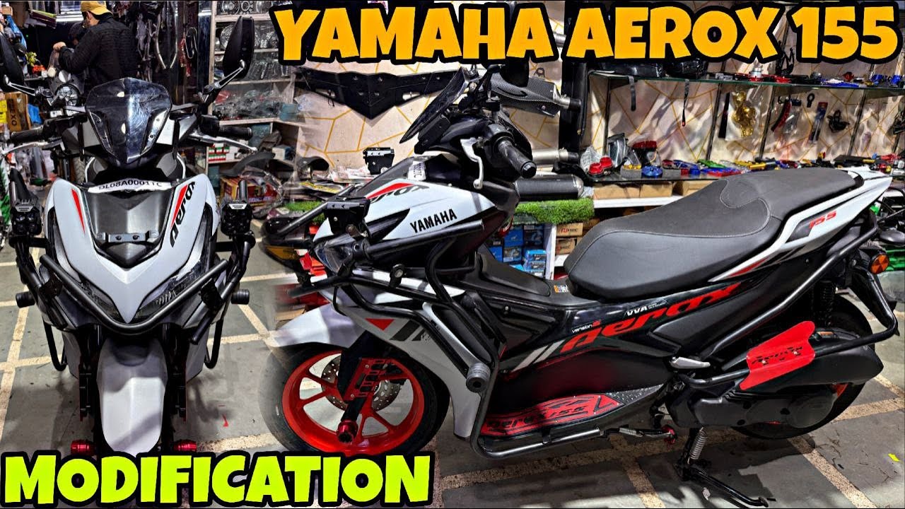 YAMAHA AEROX 155 me esi Decent Modification nhi dekhi hogi 😍 | Crash Guard | Fog Lights |