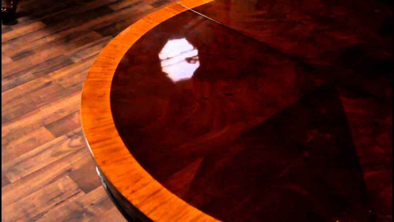 High end furniture, pie cut mahogany dining table