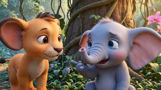 Leo and the Lost Baby Elephant 🦁🐘 | Jungle Adventure Cartoon for Kids #trending #ai #animals
