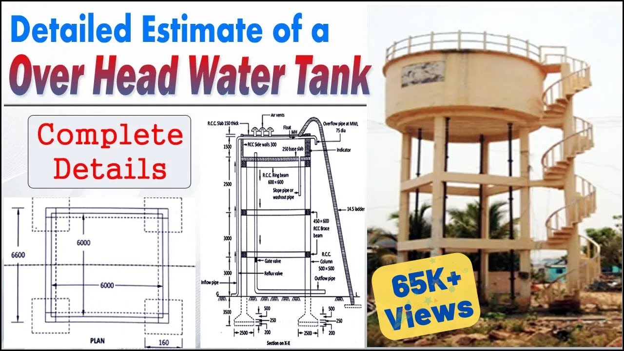 Detailed Estimation Of An Overhead Water Tank Step by Step Quantity 