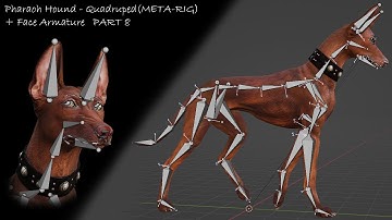 Pharaoh Hound | Dog Animal Rigging In Blender | Meta-Rig & Face Bones & Mirror Keyframe