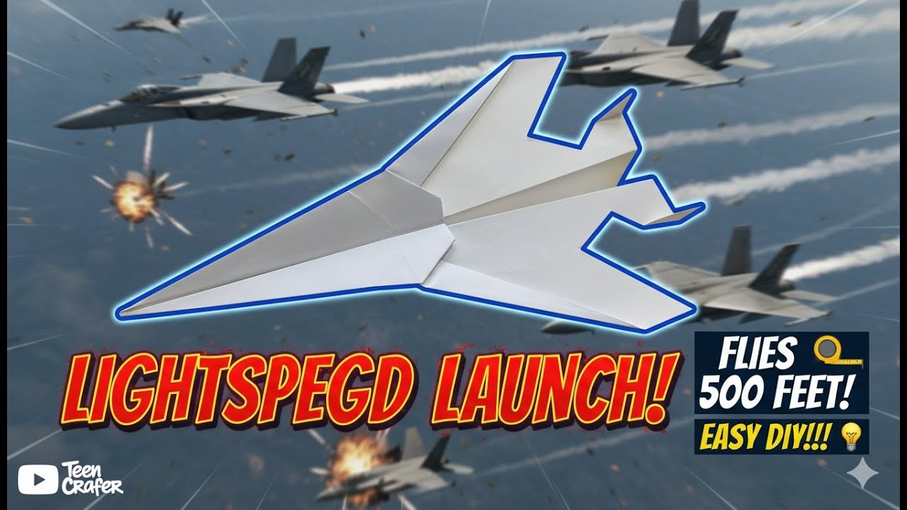 Best Paper Airplane Design for Long Distance | Fly Over 1000 Feet  Easy Origami Plane Tutorial