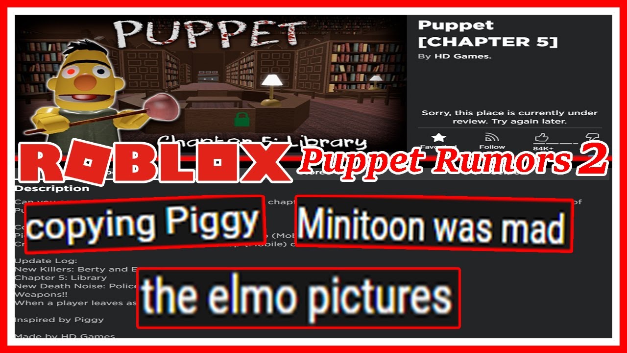 Creator Of Piggy Minitoon Shut Down Puppet Roblox Puppet Rumors 2 Youtube - why did roblox puppet shut down